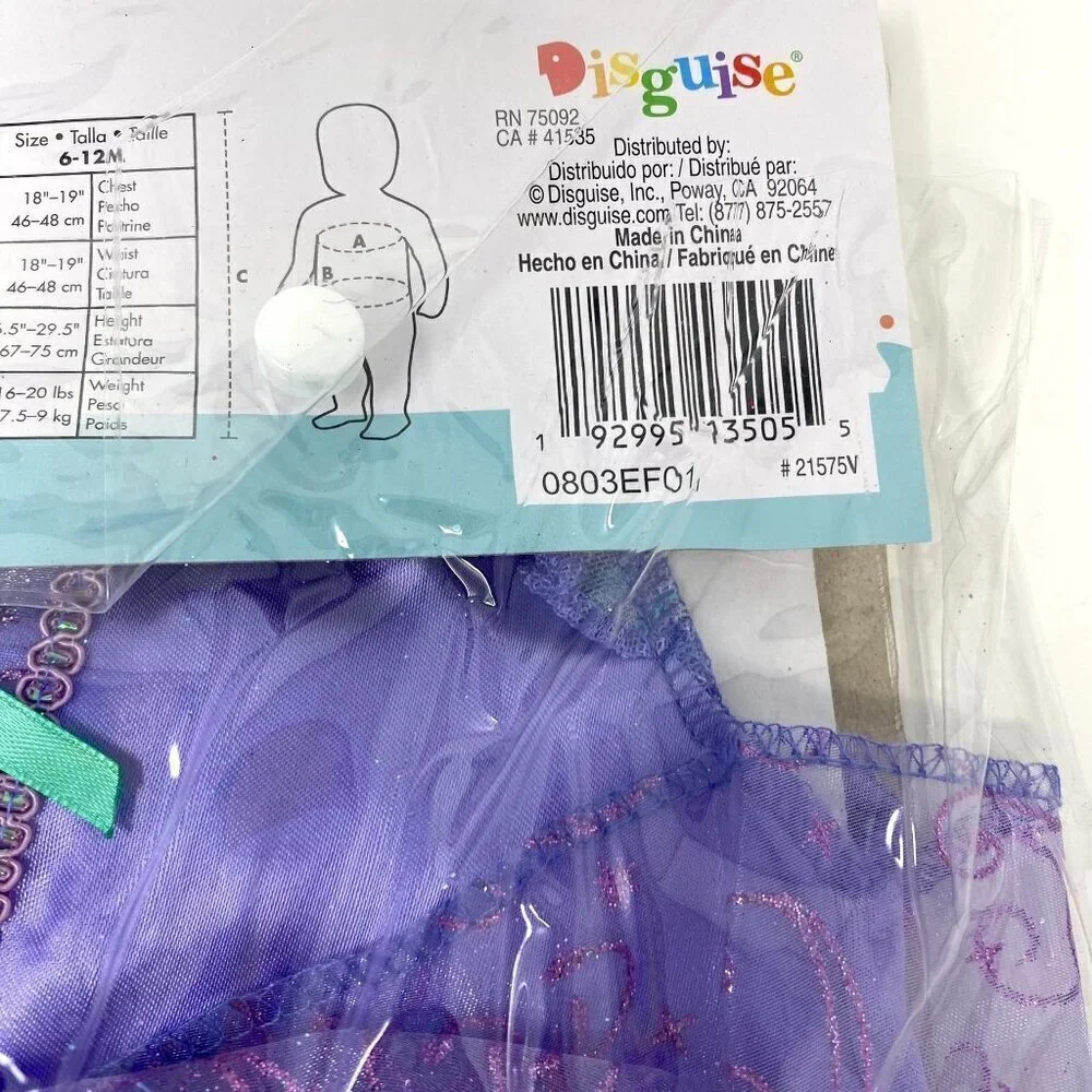 Disguise Target Infant Disney Princess Ariel Tutu Halloween Costume Size 6M-12M - Picture 8 of 8